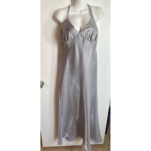Women Silver Maxi Dress Size L - Picture 1 of 4